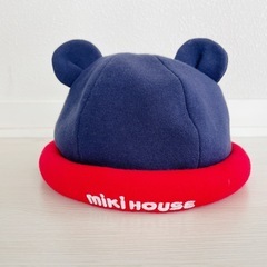 ミキハウス🩷miki house 耳付きロールキャップ　帽子　ベビーの画像