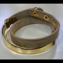 重ね着け風本革ブレスレット リアルレザーブレスレット バングルの画像