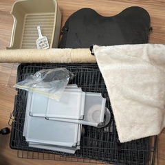 キャットケージ猫ハウスねこグッズセットの画像