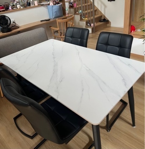 大理石調　セラミック　ダイニングテーブル