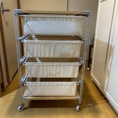 取引中《差し上げます》無印良品　引き出し4段収納　スチールラック...