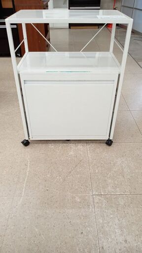 ★店長特別値引き★  レンジ台　ダストボックス付き 白 H85×D65×W41 クリーニング済み TJ8031