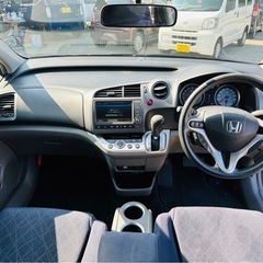 【支払総額25万円】h22年式ストリーム車検令和7年4月即日納車ok機関良好  内外装良好 7人乗りお手頃乗用車！純正HDDナビ コミコミ金額！の画像