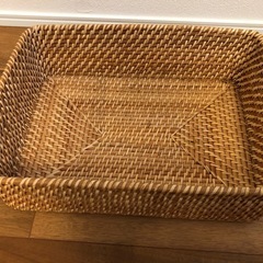 無印良品　重なるラタン長方形ボックス