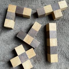木製パズル(茶色白色)(3000円)の画像