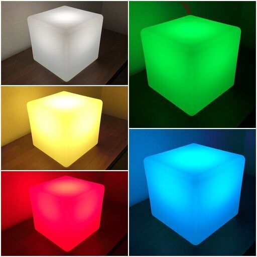 LEDキューブチェア　防水・装飾・電飾RGB間接照明　イルミネーション椅子Curacion　フラッシュキューブ　光る家具シリーズ