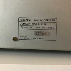 ソニーCDプレーヤーCDP-750の画像