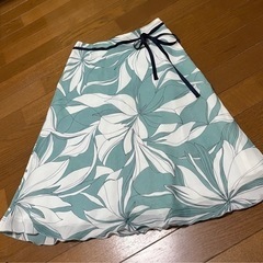 花柄スカート　ブルーグリーンの画像