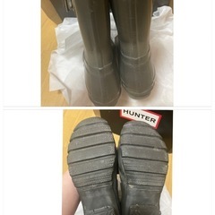 　USED品　Hunter ハンター　長靴　こげ茶　チョコレート　EU38 女性用の画像
