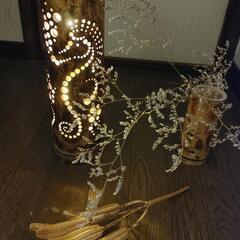 竹灯り　タツノオトシゴ　bamboo light