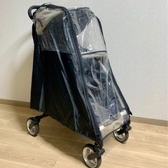 ベビーカー + 純正レインカバー　B型 Pigeon ビングルBB0 グレー の画像