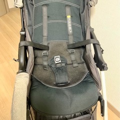 ベビーカー + 純正レインカバー　B型 Pigeon ビングルBB0 グレー の画像