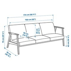 【無料】IKEA エーケネーセット　3人掛けソファの画像