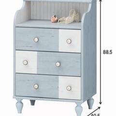 フレンチシャビー風チェスト　2点セットの画像