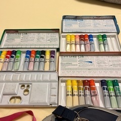 絵の具　鞄、絵の具、バケツ、パレット、筆セットの画像