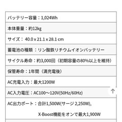 ECOFLOW ポータブル電源 DELTA2 1024wh エコフロー デルタ2の画像