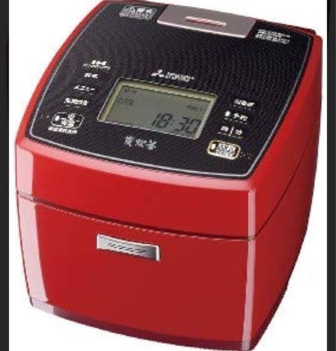 値下げ　三菱 IH炊飯ジャー(5．5合炊き) KuaL 備長炭 炭炊釜 クリスタルレッド NJ-XE10E5-R