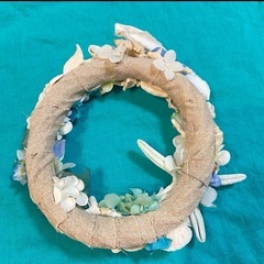シェルリース　ハンドメイドリース　夏リースの画像