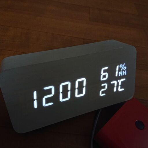 終了／⑪ 時計 置き時計 デジタル時計 温度 湿度 USB