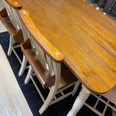 カフェ風　ダイニングテーブル　チェア4脚セット