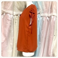 ꒰RAN LOSSA꒱ノースリーブ トップス テラコッタカラー 橙色の画像