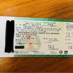 Wカップ最終予選　9月5日　観戦チケット　1枚