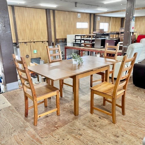 ?激安‼️5点セットダイニングテーブル伸長式ダイニングテーブル?A0062