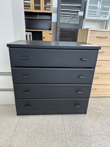 ★ジモティ割あり★  チェスト 黒 H74.5×D42.5×W76.5 クリーニング済み TJ8041