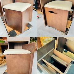 ★NITORI★ ニトリ ドレッサーセット ダークブラウン W44cm 鏡台 コンパクト スリム 省スペース 椅子収納 の画像