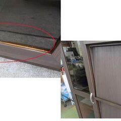 値下げ 幅80㎝ フラップ扉 本棚 大容量 高さ181×奥行39.5㎝ 収納棚 木製 ブラウン 茶 日本製 札幌 北20条店の画像