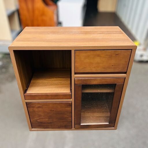 【レガストック川崎本店】トップバリュ キッチンカウンター レンジボード キッチン家具 収納 食器棚 コンパクト 木製 ブラウン TV-PK10SH151-PKG