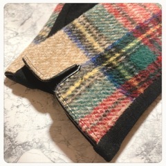 ꒰未使用꒱スマホ操作可能 裏起毛 暖か 柔らか チェック柄 手袋 大人可愛いの画像