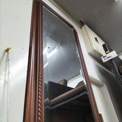 木製ミラー　壁掛け　鏡の画像
