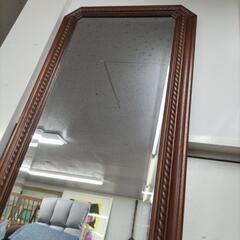 木製ミラー　壁掛け　鏡の画像