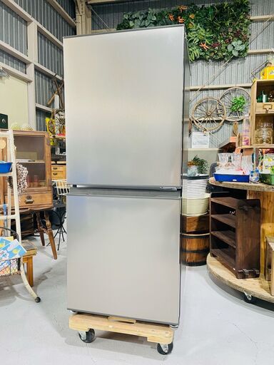 ★AQUA★ アクア ２D冷蔵庫 AQR-14N 2022年 135L メタリックシルバー 耐熱天板 省エネ １人暮らし コンパクト