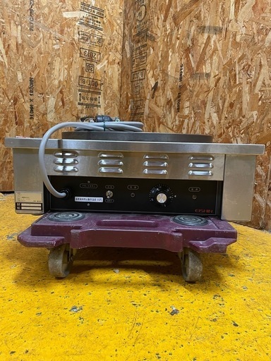 C(6599)電気クレープ焼器 EC-2000 エイシン電機 3相200V W500D500H190 焼き面41cm 動作品 業務用 