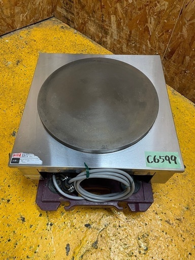 C(6599)電気クレープ焼器 EC-2000 エイシン電機 3相200V W500D500H190 焼き面41cm 動作品 業務用 中古 厨房 飲食店 引き取りも歓迎 大阪