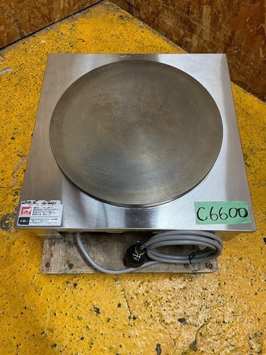 C(6600)電気クレープ焼器 EC-2000 エイシン電機 3相200V W500D500H190 焼き面41cm 動作品 業務用 中古 厨房 飲食店 引き取りも歓迎 大阪