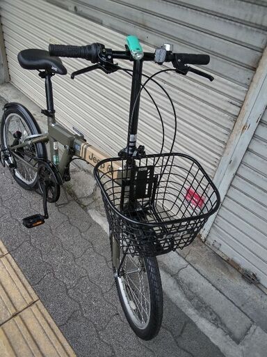 美品☆Jeep[ジープ]JE-206G 20吋折り畳み自転車 外装6段/オリーブ