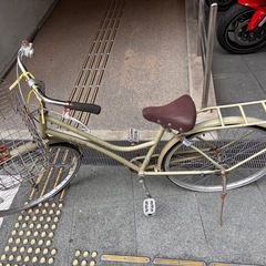 自転車　26インチ　クリーム色