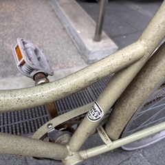 自転車　26インチ　クリーム色の画像
