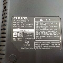 ポータブルDVDプレーヤー XD-DW1 アイワ 2021年製 7インチ aiwa ブラック 西岡店の画像