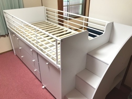 【決まりました】システムベッド　ロフトベッド　階段付き　Leaf step   LVLタイプ