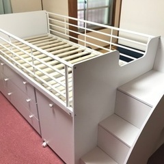 【決まりました】システムベッド　ロフトベッド　階段付き　Leaf...