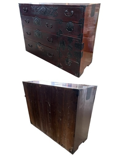 NO.1699【傷汚れ多】【鍵なし】仙台箪笥 タンス 和箪笥 収納家具 中古