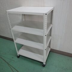 スチールラックK  600×400×960 キャスター付き(白)...