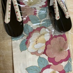 値下げ‼️1回使用　浴衣セット白　の画像