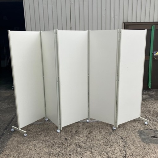 中古品 パーテーション 大型オフィス家具 5連 板5枚
