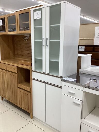 食器棚　ホワイト　組み立て家具