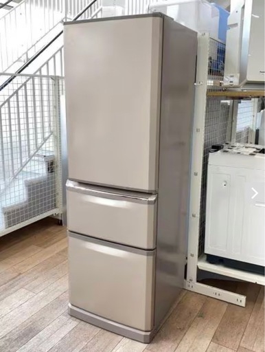 【配達無料】MITSUBISHI　大容量3ドア冷蔵庫　MR-C37Z-P